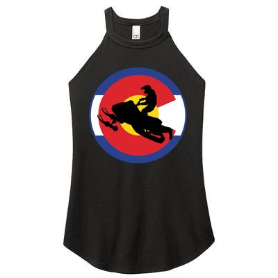 Colorado Snowmobile Rider Snowmobiling In Colorado Gift Women's Perfect Tri Rocker Tank