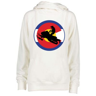 Colorado Snowmobile Rider Snowmobiling In Colorado Gift Womens Funnel Neck Pullover Hood