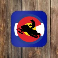 Colorado Snowmobile Rider Snowmobiling In Colorado Gift Coaster