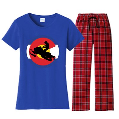 Colorado Snowmobile Rider Snowmobiling In Colorado Gift Women's Flannel Pajama Set