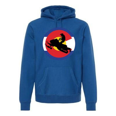 Colorado Snowmobile Rider Snowmobiling In Colorado Gift Premium Hoodie