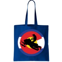 Colorado Snowmobile Rider Snowmobiling In Colorado Gift Tote Bag