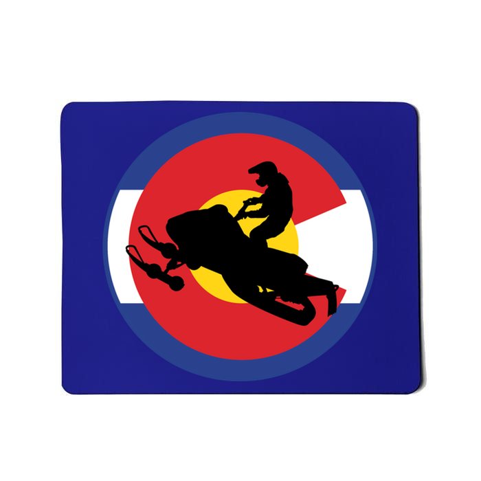 Colorado Snowmobile Rider Snowmobiling In Colorado Gift Mousepad