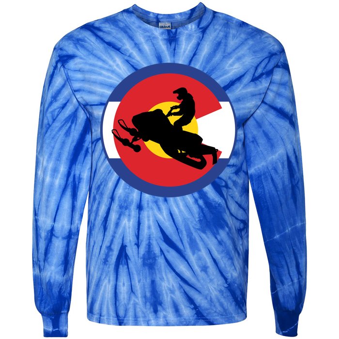 Colorado Snowmobile Rider Snowmobiling In Colorado Gift Tie-Dye Long Sleeve Shirt