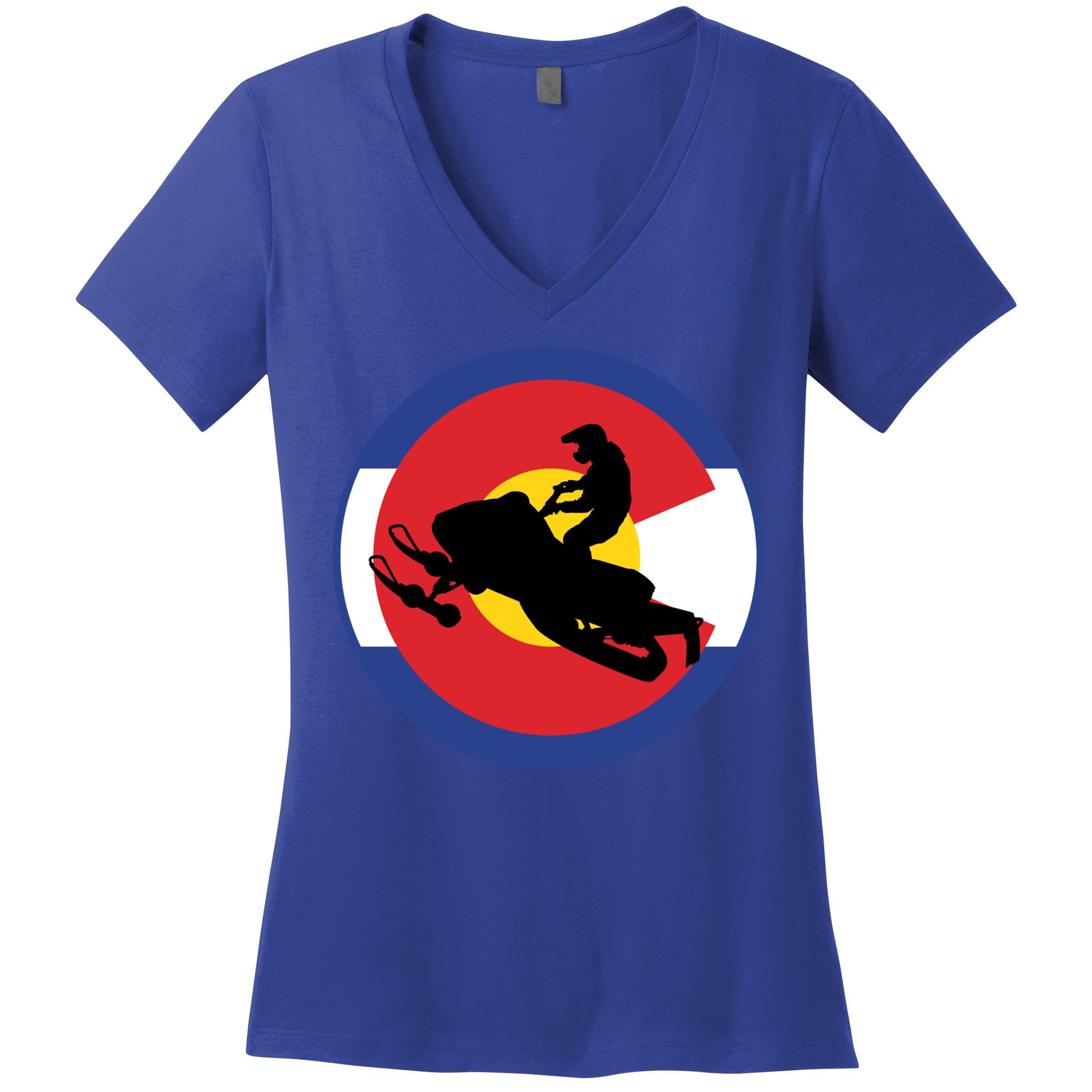 Colorado Snowmobile Rider Snowmobiling In Colorado Gift Women's V-Neck T-Shirt