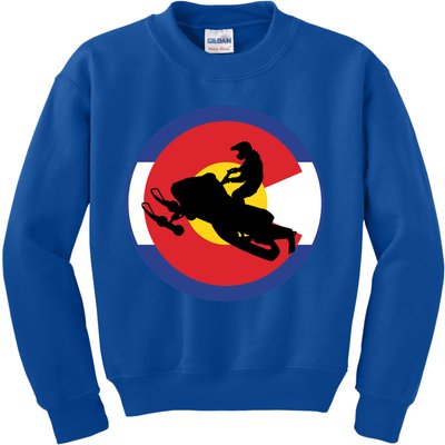 Colorado Snowmobile Rider Snowmobiling In Colorado Gift Kids Sweatshirt