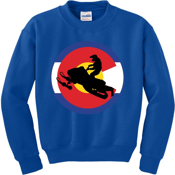 Colorado Snowmobile Rider Snowmobiling In Colorado Gift Kids Sweatshirt