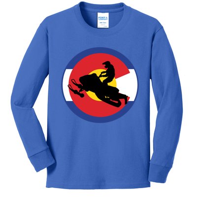 Colorado Snowmobile Rider Snowmobiling In Colorado Gift Kids Long Sleeve Shirt