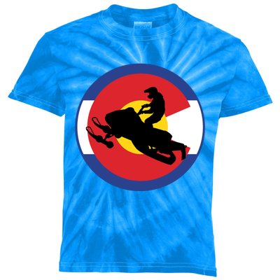 Colorado Snowmobile Rider Snowmobiling In Colorado Gift Kids Tie-Dye T-Shirt