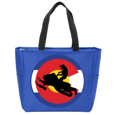 Colorado Snowmobile Rider Snowmobiling In Colorado Gift Zip Tote Bag