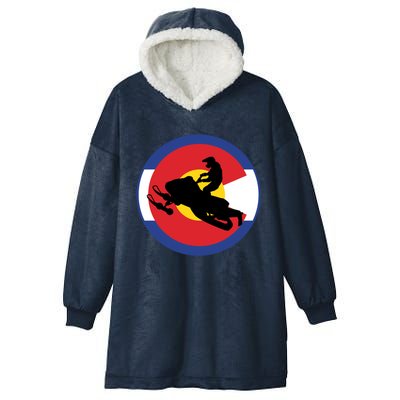 Colorado Snowmobile Rider Snowmobiling In Colorado Gift Hooded Wearable Blanket