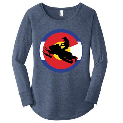 Colorado Snowmobile Rider Snowmobiling In Colorado Gift Women's Perfect Tri Tunic Long Sleeve Shirt