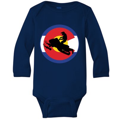 Colorado Snowmobile Rider Snowmobiling In Colorado Gift Baby Long Sleeve Bodysuit