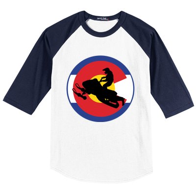 Colorado Snowmobile Rider Snowmobiling In Colorado Gift Baseball Sleeve Shirt