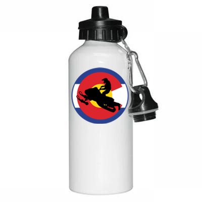 Colorado Snowmobile Rider Snowmobiling In Colorado Gift Aluminum Water Bottle