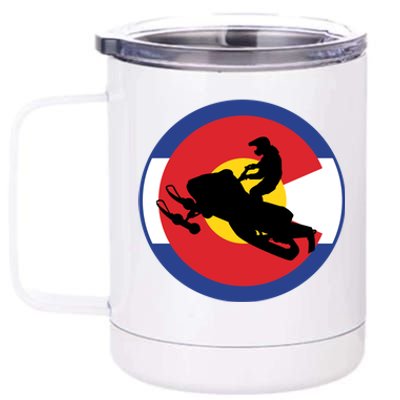 Colorado Snowmobile Rider Snowmobiling In Colorado Gift 12 oz Stainless Steel Tumbler Cup