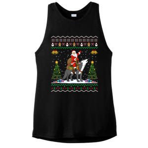 Cute Santa Riding Wolf Christmas Ugly Wolf Xmas Gift Ladies PosiCharge Tri-Blend Wicking Tank