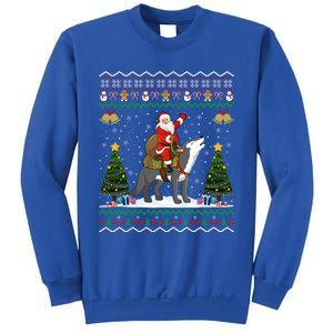 Cute Santa Riding Wolf Christmas Ugly Wolf Xmas Gift Sweatshirt