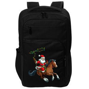 Cowboy Santa Riding A Horse Christmas Funny Impact Tech Backpack