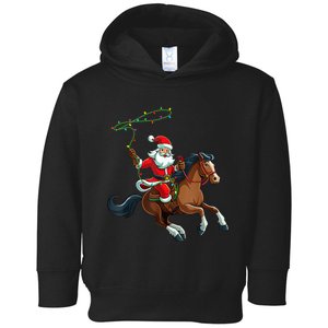 Cowboy Santa Riding A Horse Christmas Funny Toddler Hoodie