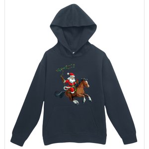 Cowboy Santa Riding A Horse Christmas Funny Urban Pullover Hoodie