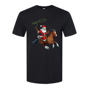 Cowboy Santa Riding A Horse Christmas Funny Softstyle CVC T-Shirt