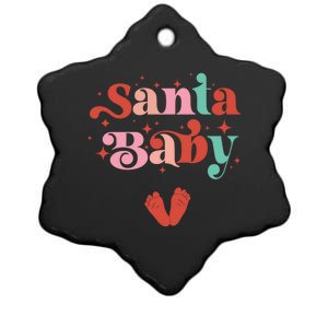 Christmas Santa Reveal Cute Christmas Pregnancy Great Gift Ceramic Star Ornament