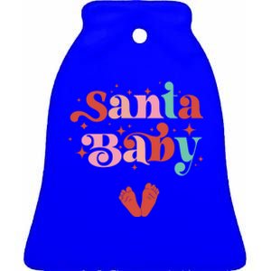 Christmas Santa Reveal Cute Christmas Pregnancy Great Gift Ceramic Bell Ornament