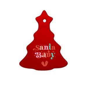 Christmas Santa Reveal Cute Christmas Pregnancy Great Gift Ceramic Tree Ornament