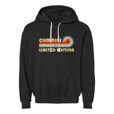 Cummins Surname Retro Garment-Dyed Fleece Hoodie