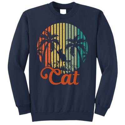 Cat Sunset Retro Vintage Sweatshirt