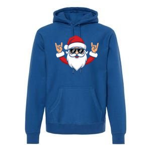 Christmas Santa Rock Funny Santa Claus Xmas Rocker Meaningful Gift Premium Hoodie