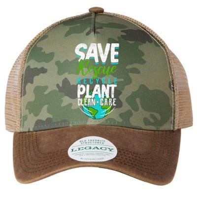 Cute Save Rescue Recycle Plant Clean Care Earth Day Gift Legacy Tie Dye Trucker Hat