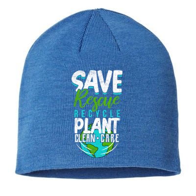 Cute Save Rescue Recycle Plant Clean Care Earth Day Gift Sustainable Beanie