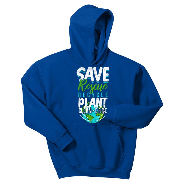 Cute Save Rescue Recycle Plant Clean Care Earth Day Gift Kids Hoodie