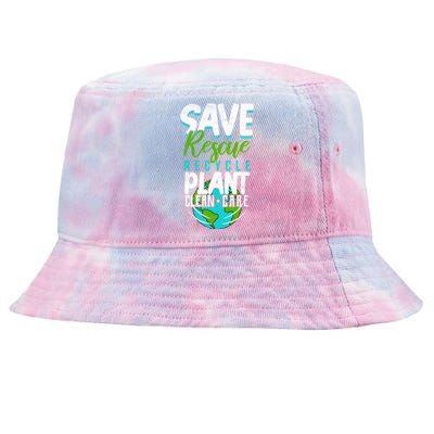 Cute Save Rescue Recycle Plant Clean Care Earth Day Gift Tie-Dyed Bucket Hat