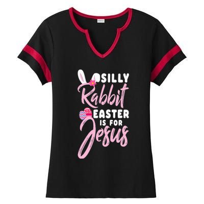 Cute Silly Rabbit Easter Is For Jesus Christians Ladies Halftime Notch Neck Tee