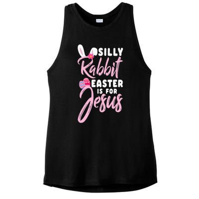 Cute Silly Rabbit Easter Is For Jesus Christians Ladies PosiCharge Tri-Blend Wicking Tank