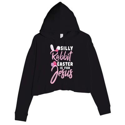 Cute Silly Rabbit Easter Is For Jesus Christians Crop Fleece Hoodie