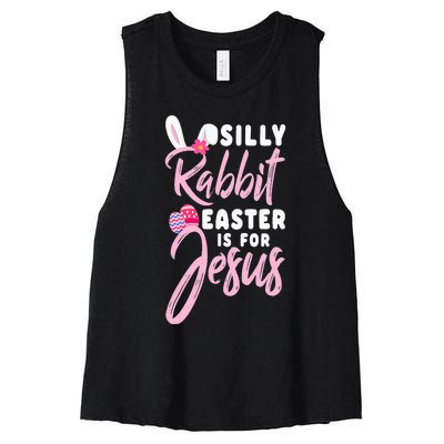 Cute Silly Rabbit Easter Is For Jesus Christians Women's Racerback Cropped Tank