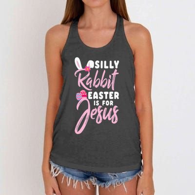 Cute Silly Rabbit Easter Is For Jesus Christians Women's Knotted Racerback Tank