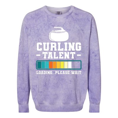 Curling Stone Retro Vintage Curler Team Sport Colorblast Crewneck Sweatshirt