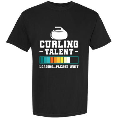 Curling Stone Retro Vintage Curler Team Sport Garment-Dyed Heavyweight T-Shirt