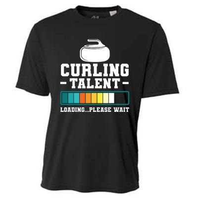 Curling Stone Retro Vintage Curler Team Sport Cooling Performance Crew T-Shirt