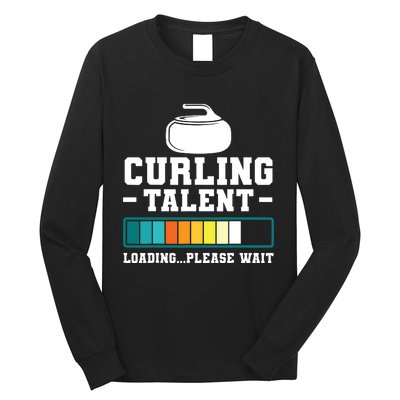 Curling Stone Retro Vintage Curler Team Sport Long Sleeve Shirt