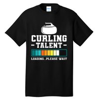 Curling Stone Retro Vintage Curler Team Sport Tall T-Shirt