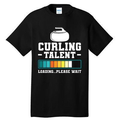 Curling Stone Retro Vintage Curler Team Sport Tall T-Shirt