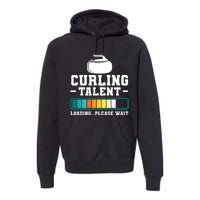 Curling Stone Retro Vintage Curler Team Sport Premium Hoodie