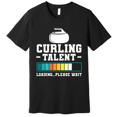 Curling Stone Retro Vintage Curler Team Sport Premium T-Shirt