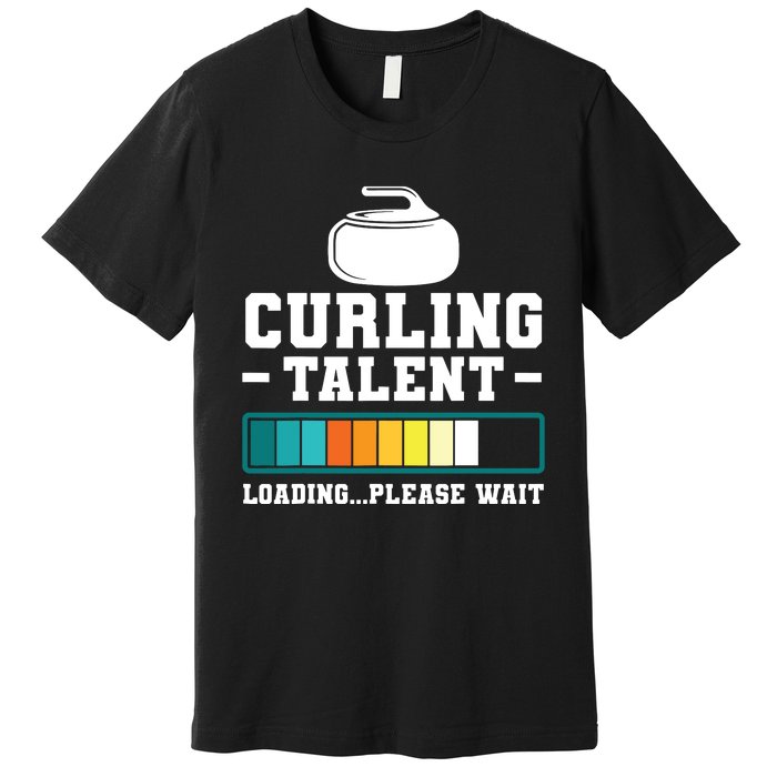 Curling Stone Retro Vintage Curler Team Sport Premium T-Shirt